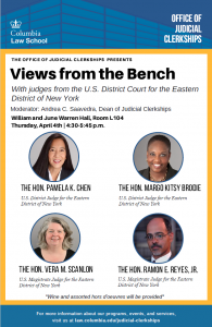 Views from the Bench April 4 4 30pm Clerkships